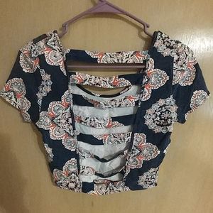 Boho strappy-back crop top